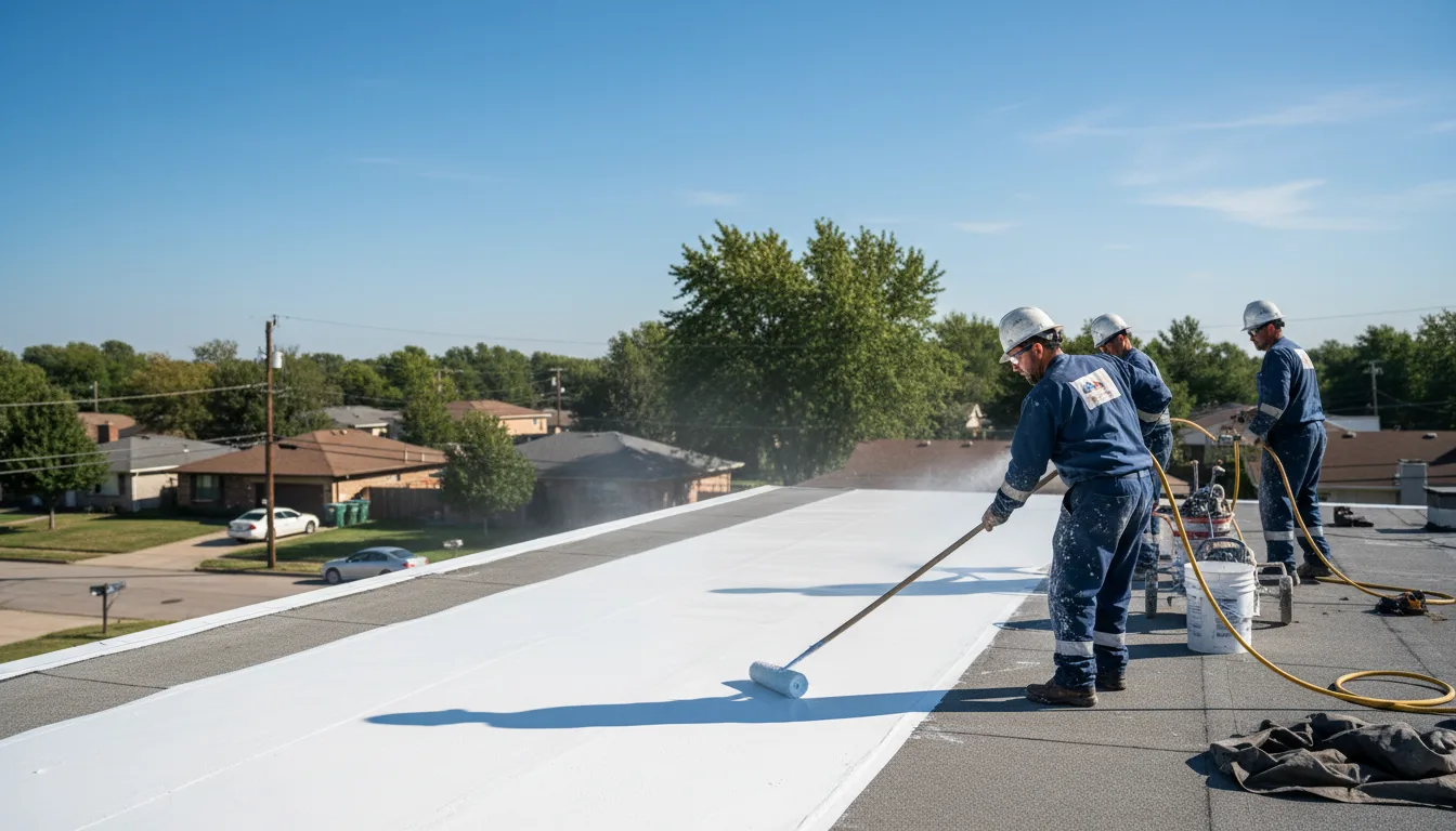 Commercial roof coating in Wales Center, NY near me